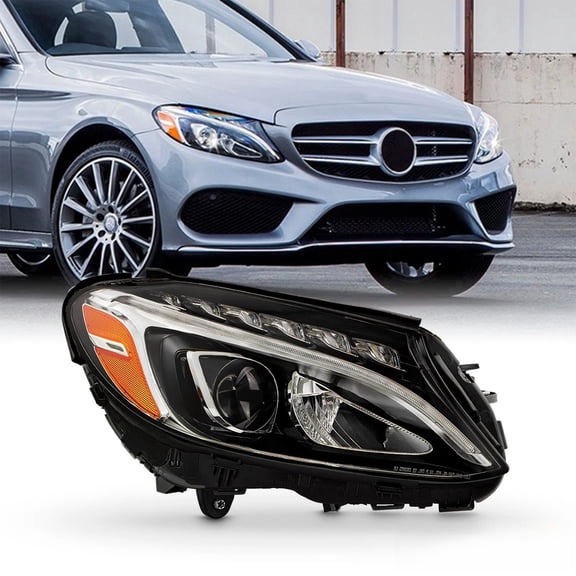 Right Side For 2015-2018 Mercedes Benz W205 C300 C-Class LED Headlight Passenger