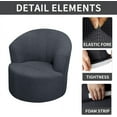 thumbnail image 2 of GUENG High Stretch Swivel Barrel Chair Cover, Jacquard Round Armchair Slipcover(Color : 01, Size : 1PCS), 2 of 17