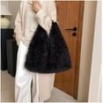thumbnail image 3 of Faux Fur Hobo Shoulder Bag Furry Handbag Purse for Women Winter Y2k Fuzzy Plush Shoulder Tote Bag for Work Shopping, 3 of 6