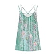 thumbnail image 4 of Uootdi Women's Casual Tanks Spaghetti Strap Sleeveless Flower Pattern V Neck Tops Beach Lightweight Relaxed Tank Tops Gift, 4 of 5