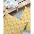 thumbnail image 2 of Pack of 2 Outdoor Pillow Covers, Yellow Geometric Pattern Texture Waterproof Square Throw Pillowcase Cushion Decorative Pillow Covers for Couch Patio Tent, 16x16 in, 2 of 6
