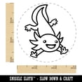 thumbnail image 2 of Adventurous Axolotl Salamander Self-Inking Rubber Stamp Ink Stamper - Brown Ink - Small 3/4 Inch, 2 of 7