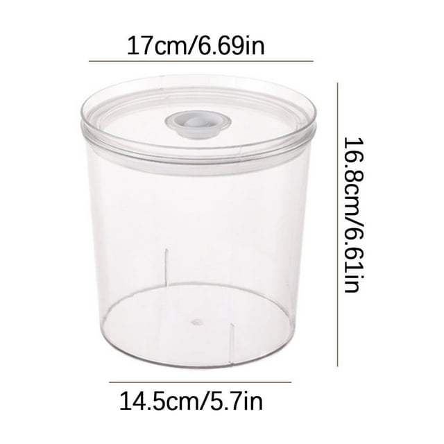 Leodye 1PCS Transparent Sealed Food Storage Bucket Moisture-proof Sturdy Home Kitchen Snack Spaghetti Flour Storage Bucket -6.69*6.61IN
