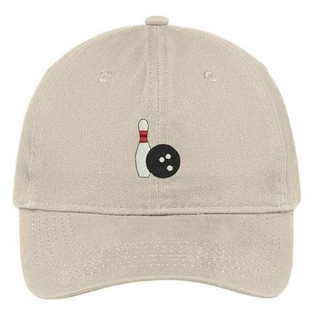 - Trendy Apparel Shop Bowling Ball and Pin Embroidered Soft Low Profile Cotton Cap Dad Hat