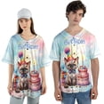thumbnail image 4 of Happy Birthday Cute Kitten Devon Rex with Cake Gifts Party Hat All Over Print 3D Baseball Shirt Cat Lover Kitten Owner Gifts Softball Sport - 00029, 4 of 6
