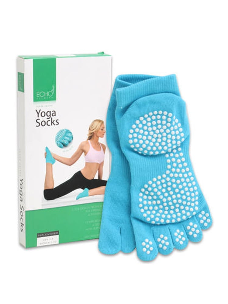 Women Yoga socks Non slip Anti slips Grip Pilate Massage 5 Toe Fitness Running 