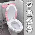 thumbnail image 4 of HELLHERO Toilet Lid Cover Set Christmas Snowman and Snowflakes 2 Piece Set Fits All Toilet Shapes for Bathroom Home Comfort Stretch Toilet Seat Lid Cover Set, 4 of 8
