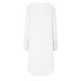 thumbnail image 3 of KIHOUT Spring Winter Womens Tops Fashion Solid Color Long Sleeves Round-Neck Bishop Sleeve Irregular Top Blouse, 3 of 4