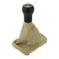 thumbnail image 1 of Unique Bargains Perilla de cambio manual de 6 velocidades con cubierta, perilla de palanca de cambios para Volkswagen Beetle 1998-2010, plástico cuero sintético negro beige, 1 Pc, 1 of 6