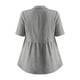 thumbnail image 4 of Craaazy Women's Loose Fit Collared Blouse, Solid Color Short Sleeve Button Down Shirt, Breathable Cotton Linen Casual Top for Daily Wear, Work & Weekend Gifts, 4 of 9