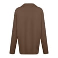 thumbnail image 6 of Women Casual Long Sleeve Pullover Top Asymmetric Zipper Turtleneck Loose Fit Solid Color Soft Warm Daily Wear Fashion Ladies Sweatshirt Coffee L, 6 of 6