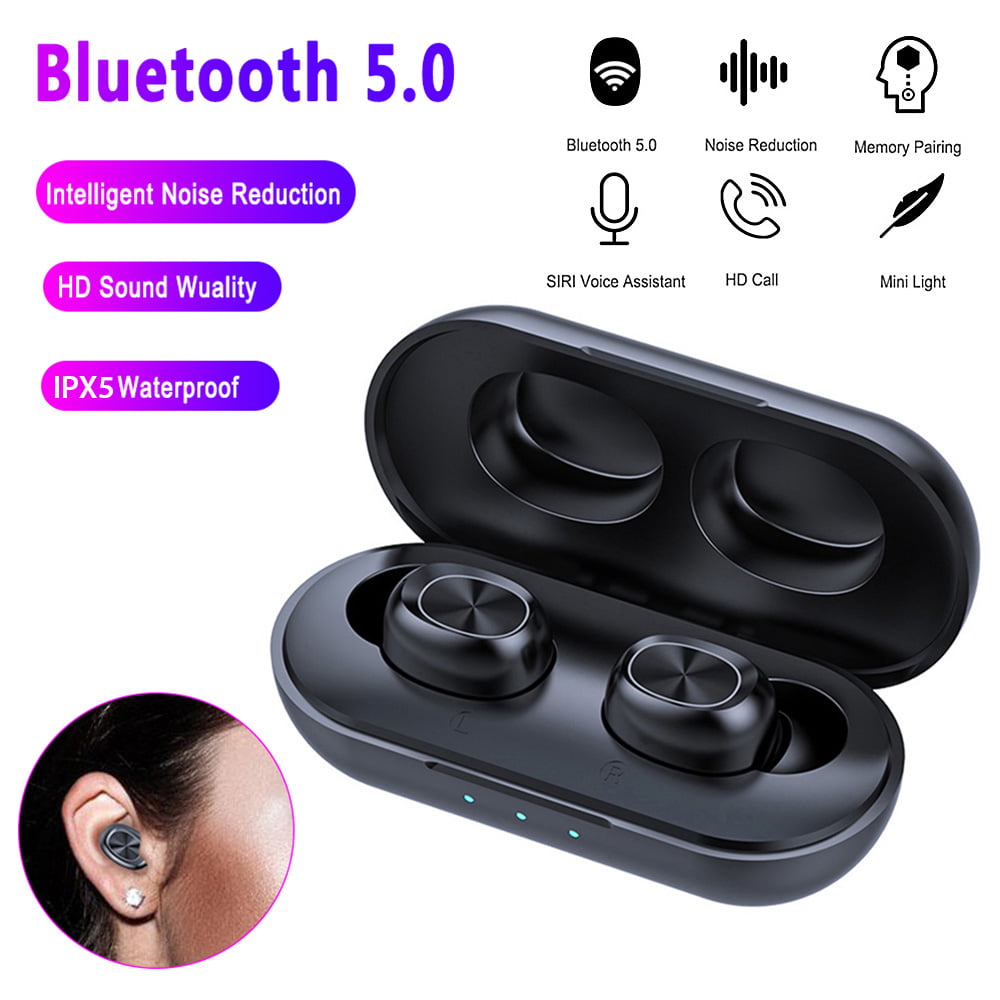 TWS Bluetooth 5.0 Headset Wireless Dual Headphones Stereo Earphones Mini Earbuds 