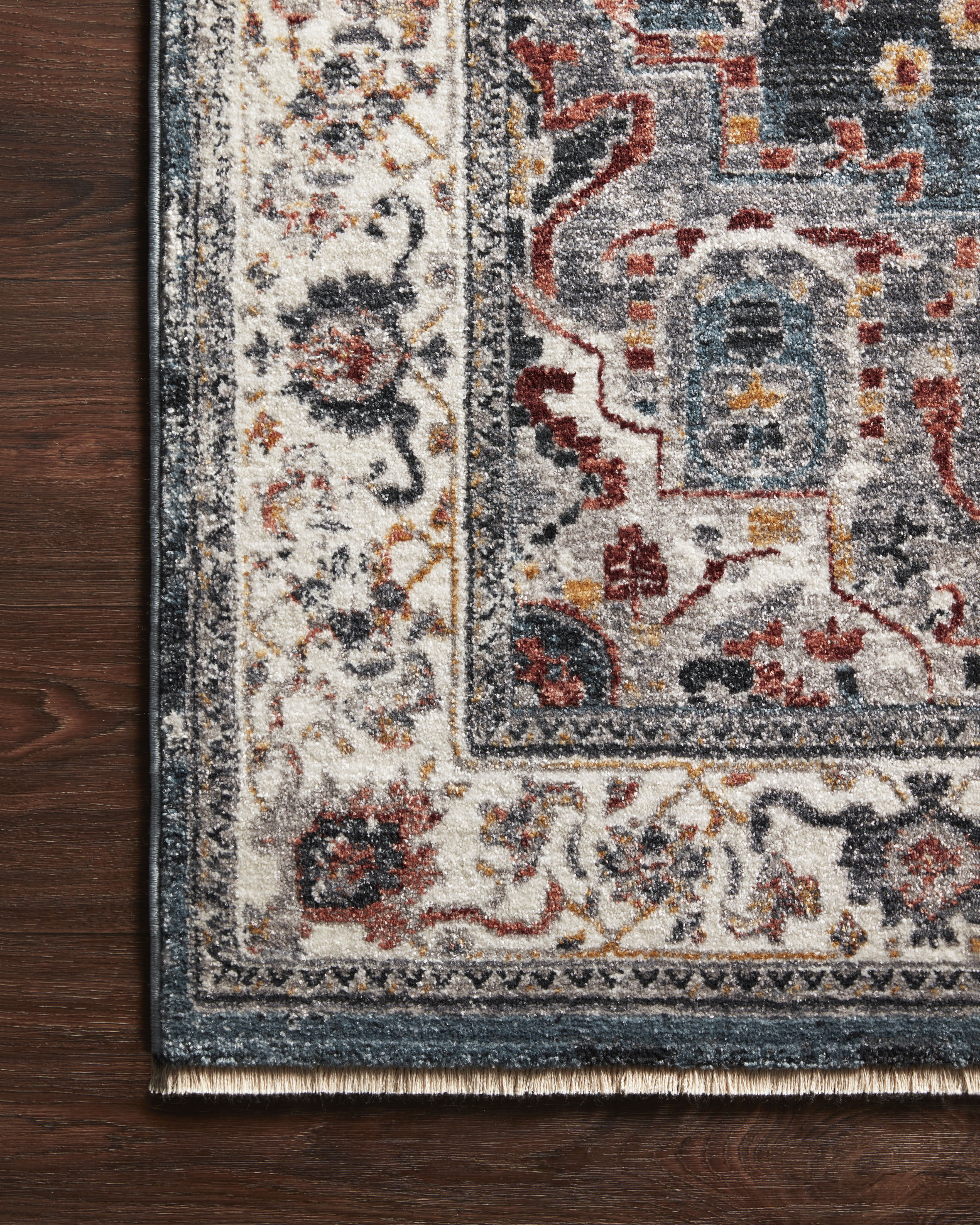 Loloi II Samra SAM-04 Slate / Multi Oriental Area Rug 18" x 18" Sample Swatch