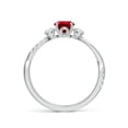 thumbnail image 2 of ANGARA Lab Grown Three Stone Pear Ruby & Round Diamond Engagement Ring for Women in 14K White Gold (Size-7x5mm) | July Birthstone, Birthday, Anniversary, Jewelry Gift for Women | Lab-Grown Ruby Ring, 2 of 8