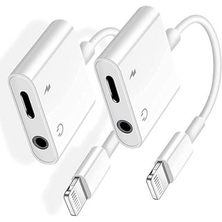 esbeecables iPhone Headphones Adapter, Apple MFi Certified 2 in 1 Lightning  to 3.5 mm Headphone Jack Adapter Dual Ports Dongle Charger Jack & Auxiliary  Audio Earphone Accessory for iPhone : : Electronics