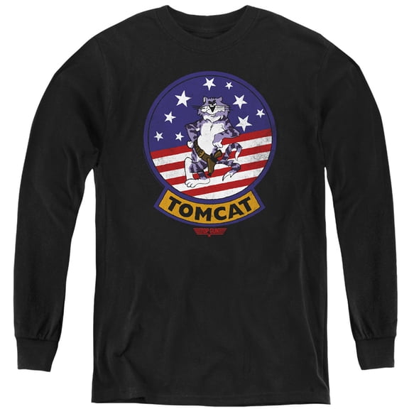 Top Gun Tomcat Sigil Youth Long Sleeve T shirt, Black, Large