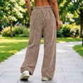 thumbnail image 5 of Women's Fleece Pajama Pants Mid Weight Warm Lounge Bottoms Drawstring Elastic Waist Casual Soft Sleepwear, 5 of 7