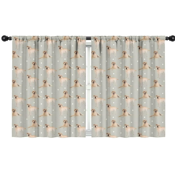 Blackout Kids Curtains,Labrador Dog Childrens Insulated Curtains Set Of 2,Bedroom Essentials,Toddler Room Decor 42x54in(106x137cm)
