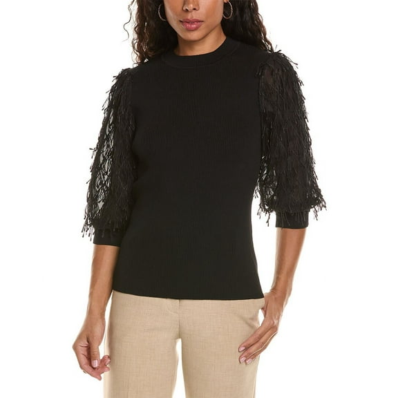 Gracia womens  Feather Top, S, Black