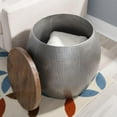 thumbnail image 2 of Linon Reid Metal and Wood Drum Side Table with Storage in Silver, 2 of 8