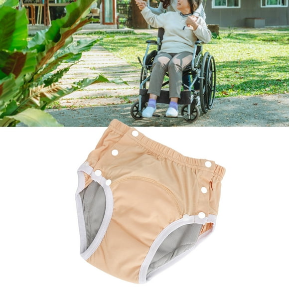 Adult Cloth Diaper Excellent Absorbency Leak Proof Size L, Adjustable and Reusable, Orange, Made of Pure Cotton, Suitable for Elderly Incontinence Care