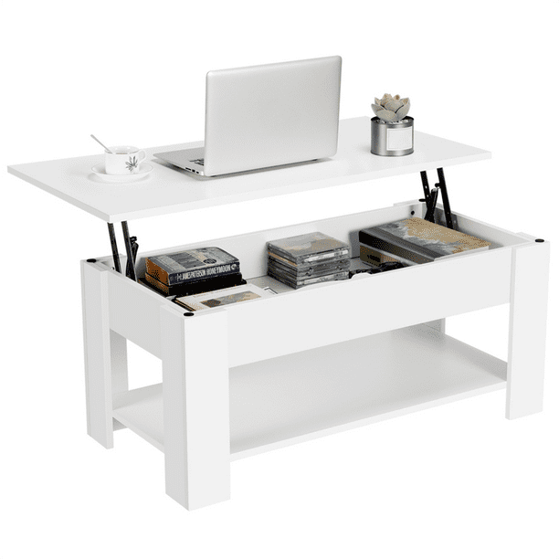Yaheetech Lift Up Top Coffee Table With Storage Shelf Modern Occasional White Com Yaheetech Lift Up Top Coffee Table With, Coffee Table Lift Up Desktop