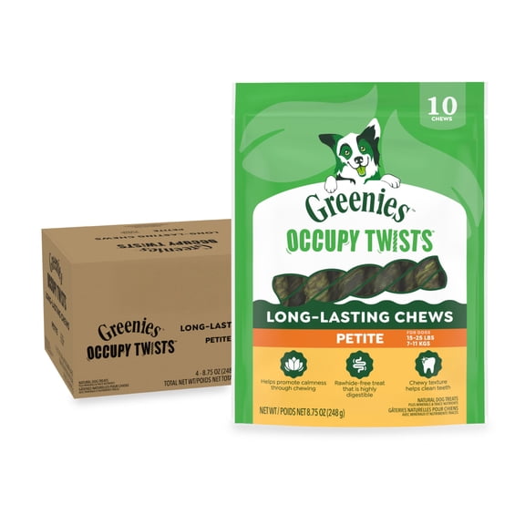 Greenies Occupy Twists Natural Dog Treats Petite Size, Chicken Flavor, 35 oz. Pack, 40 Count