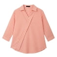 thumbnail image 3 of Fantaslook Striped Tops for Womens 3/4 Sleeve V Neck Shirts Dressy Casual Business Work Blouses Trendy Lapel Tops, 3 of 6