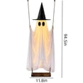 thumbnail image 5 of Halloween Hanging Swinging Ghost with Light and Remote Control, Glowing Ghost Decor for Porch Yard Party (14.96x6.69x4.06in), 5 of 5