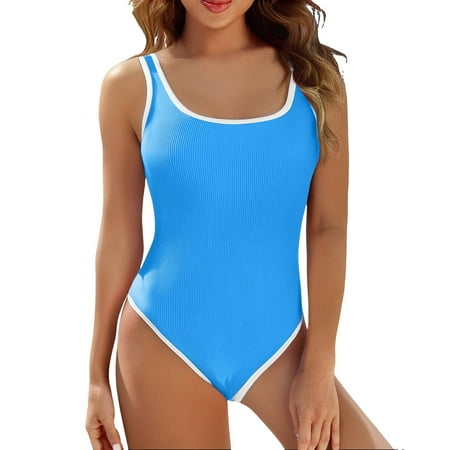 RUTAYY Swimwear Women U Neck Swimsuits Wrap Tie Bathing Suit High Waisted Monokini Swimsuit Boho Beachwear
