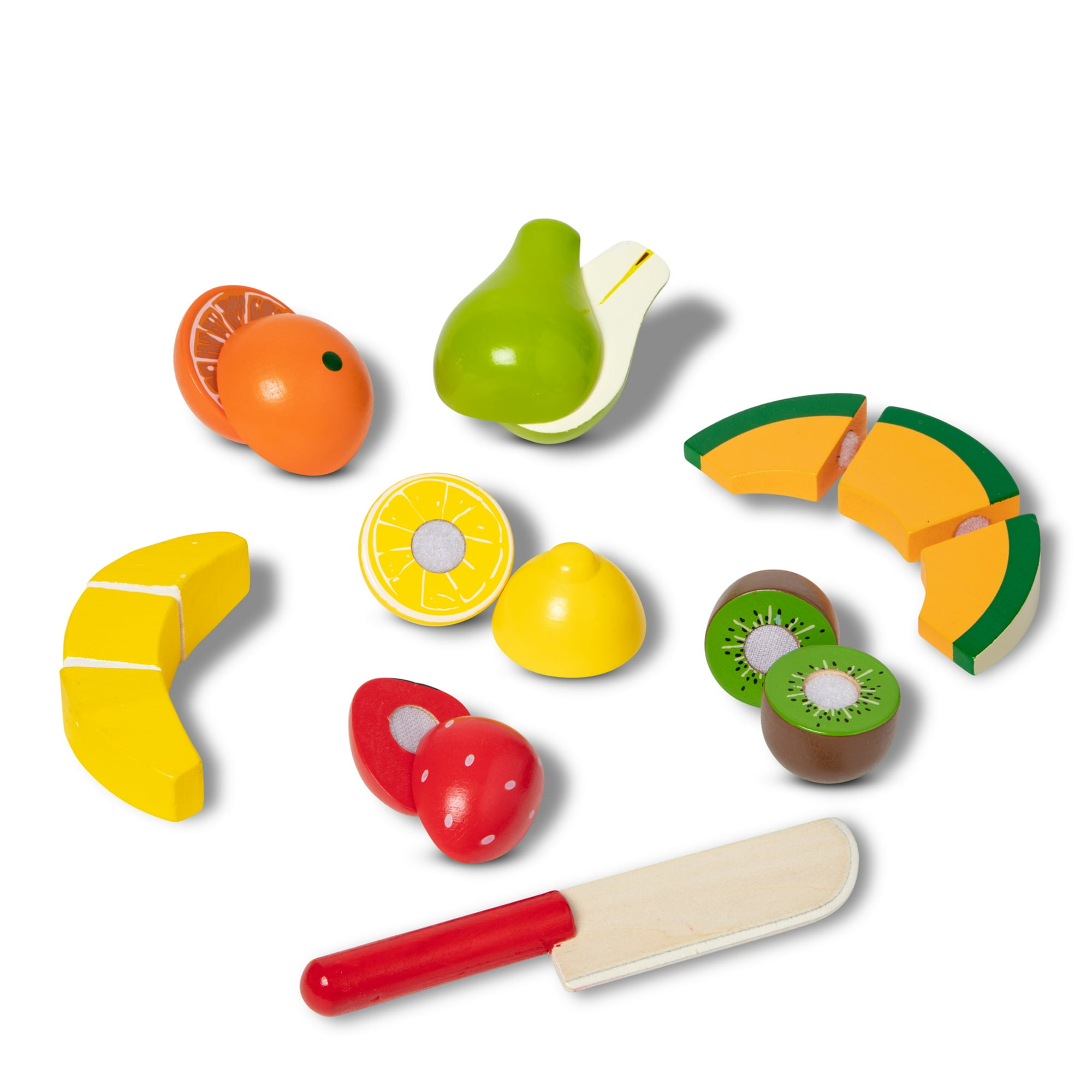 Melissa & Doug Cutting Fruit Set - Wooden Play Food Kitchen Accessory, Multi