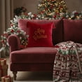 thumbnail image 5 of chaungfeng Christmas Pillow Cover, Merry Christmas Embroidered Decorative Sofa Cushion Cases with Tassel, 45x45cm Holiday Decor, Soft Fabric, for Living Room, Bedroom, Chair, 5 of 6