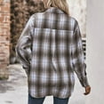 thumbnail image 5 of BYHONG Long Sleeve Shirts for Women Autumn Button Down Plaid Shirts Brown M, 5 of 9