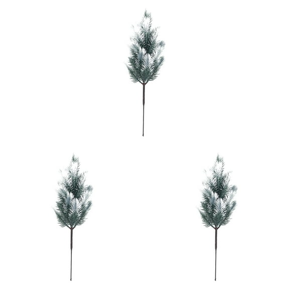 Artificial Pine Picks Christmas Decorations - Frosted Greenery Stems for Xmas Tree Decor, Wreath Making, Wedding Centerpieces, Holiday Party Favors and Festive Garland Arrangements