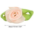 thumbnail image 2 of Uxcell Mini Ribbon Roses, 200Pcs Satin Fabric Flowers with Green Leaves Rosettes Applique for Crafts Wedding Light Pink, 2 of 5