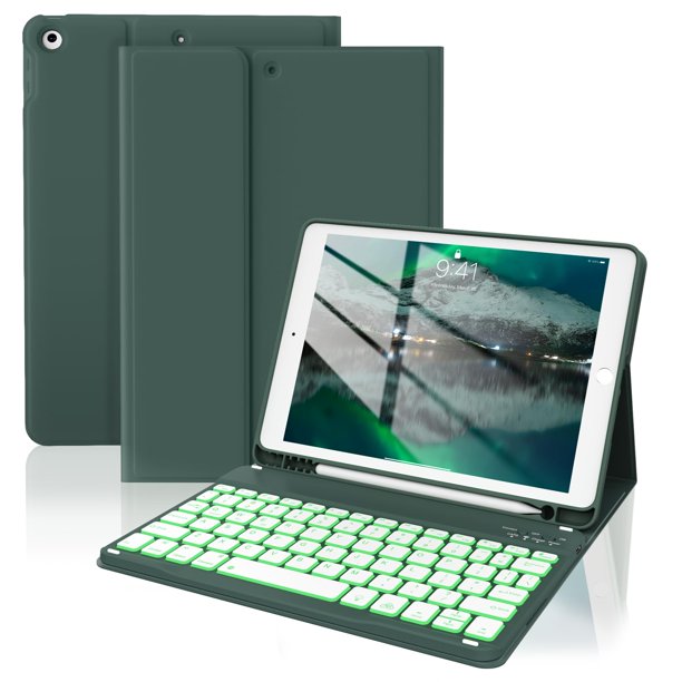 Funda con teclado JKSML para iPad de 9ª, 8ª y 7ª generación 10.2 2021/2020/2019