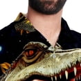 thumbnail image 5 of Crocodile Starry Sky Sunflower Men's Short Sleeve Spread Collar Tops, Casual Button Down Shirts, Printed Summer Beach Shirts, Unisex, 5 of 6