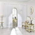 thumbnail image 3 of Warm Home Designs Pair of 2 Extra Large 108" (Width) X 108" (Length) Wall to Wall Sheer White Room Divider Curtains with 2 Matching Tie-Backs. Total Width is 216 Inches (18 feet). K White 108x108, 3 of 6