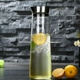 thumbnail image 4 of Jarra para agua fría, botella de agua de cristal con tapa de acero inoxidable, jarra de cristal, jarra para agua caliente para té de frutas, 1L, 4 of 8