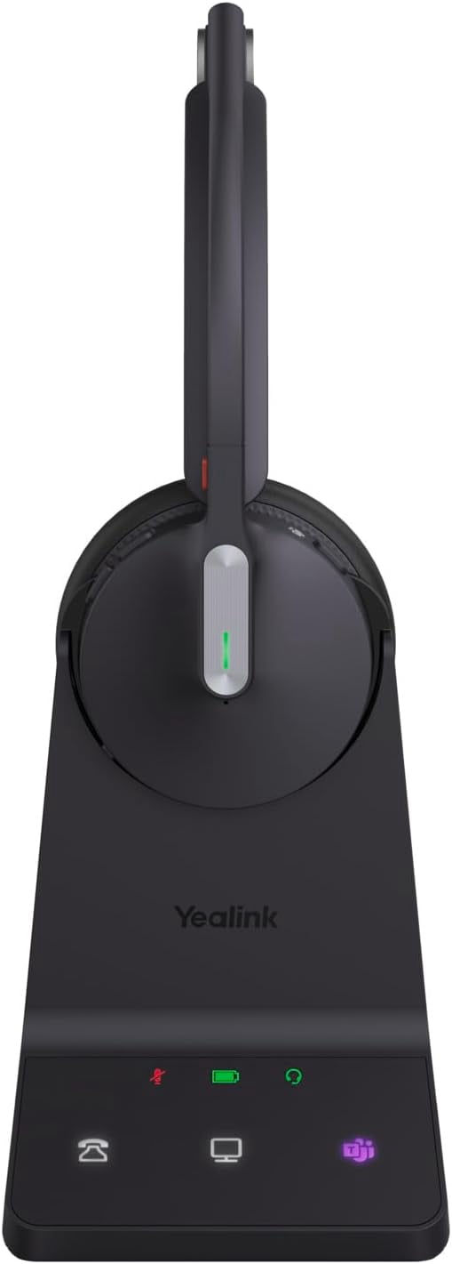 Yealink 1208671 WH64 Mono Teams DECT Hybrid Wireless Headset, Black