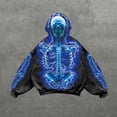 thumbnail image 2 of Unisex Halloween Y2K Vintage Skeleton 3D Print Hoodie Long Sleeve Loose Casual Pullover Hooded Sweatshirt, 2 of 5