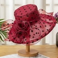 thumbnail image 2 of CoCopeanut Dots Embroidered Bucket Hat Women Bob Soft Lace Flower Transparent Gauze Panama Basin Cap Girls Summer Flowers Fishing Sun Hats, 2 of 6