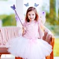 thumbnail image 3 of 1 Juego de alas de disfraz de mariposa para niñas, diadema con antena de mariposa, varita de princesa para fiestas de cumpleaños y disfraces de Halloween, 3 of 7