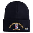 thumbnail image 5 of U.S. Army 198th Infantry Brigade Logo Embroidered 12 Inch Solid Knit Cuff Long Beanie Made in USA - Navy OSFM, 5 of 5