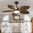 thumbnail image 5 of YIOSI 44" Tropical Palm Leaf Ceiling Fan with LED Lights, Remote/APP Control, Quiet Reversible Motor, Dimmable Lighting, Indoor/Outdoor Ceiling Fans for Patios, Porches, Bedrooms - Brown, 5 of 11