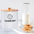 thumbnail image 4 of White Cookie Jars with Lids Airtight, 1.5 Gallons Cookie Tins, Large Cookie Jar for Kitchen Counter Decorative for Farmhouse, Christmas, and Gift Giving Cookie Storage Containers, 4 of 4