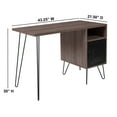 thumbnail image 3 of Flash Furniture Woodridge Collection Rustic Wood Grain Finish Computer Desk with Metal Cabinet Door and Black Metal Legs, 3 of 6