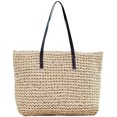 thumbnail image 1 of LHSHID Women Straw Woven Tote Large Beach Handmade Weaving Shoulder Bag Purse Straw Handbag, 1 of 5