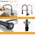 thumbnail image 6 of LED Kitchen Faucet Swivel Spout Single Handle Sink Pull Down Sprayer Mixer Tap, 6 of 8