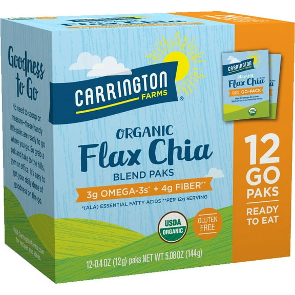 Carrington Farms Organic Flax Chia Paks, 12 Ct